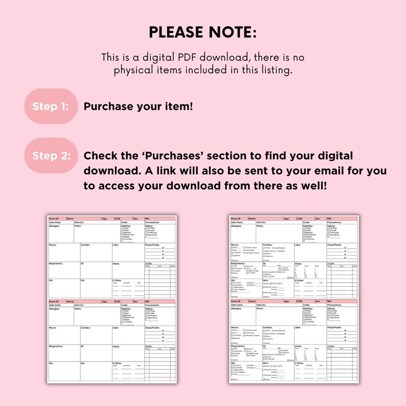 Nurse 2 Patient Report Sheet Printable PDF Template Nurse Brain Medsurg