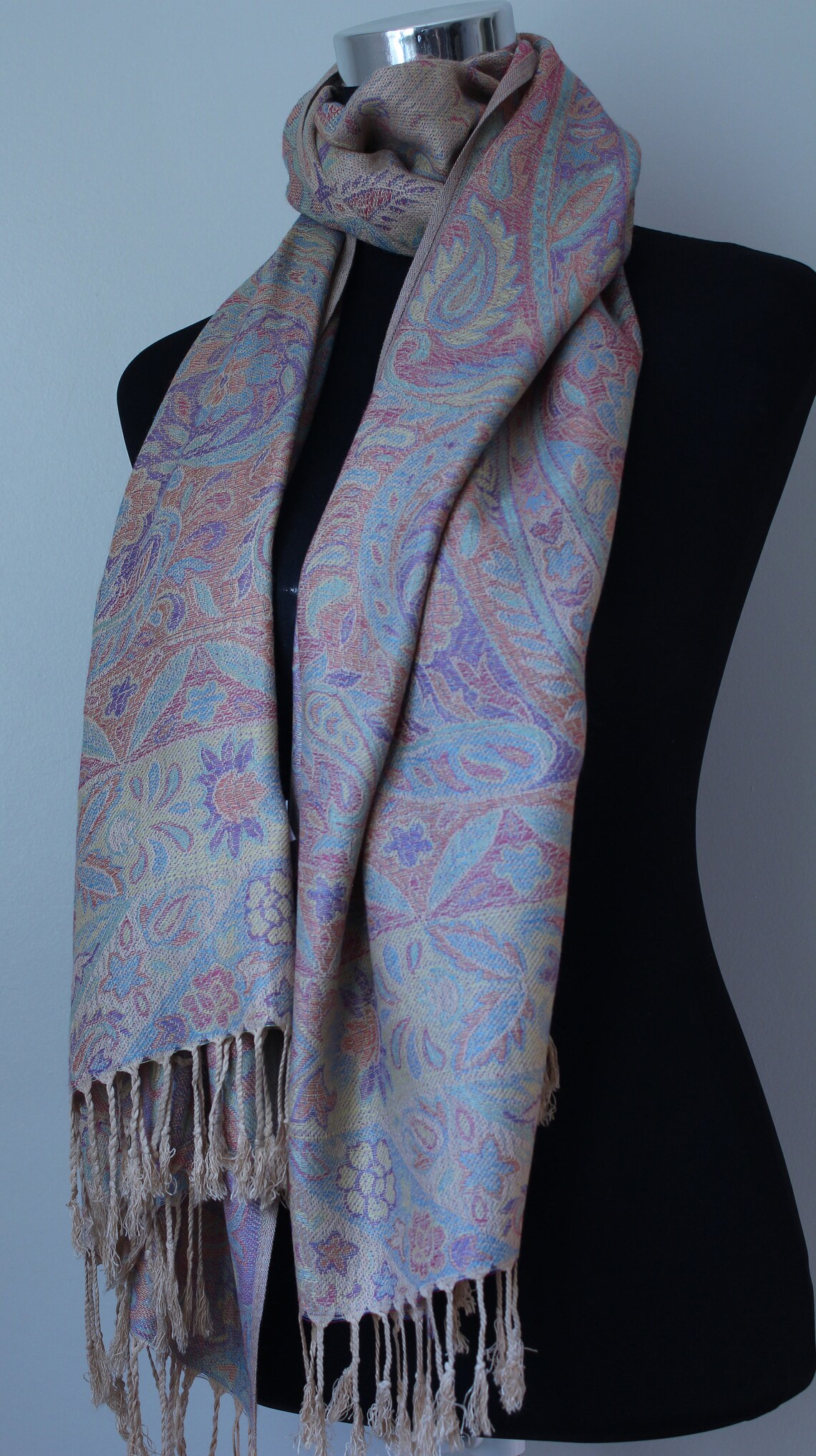 Soft Cream Color Pashmina Wedding cashmere gift shawl for | Etsy