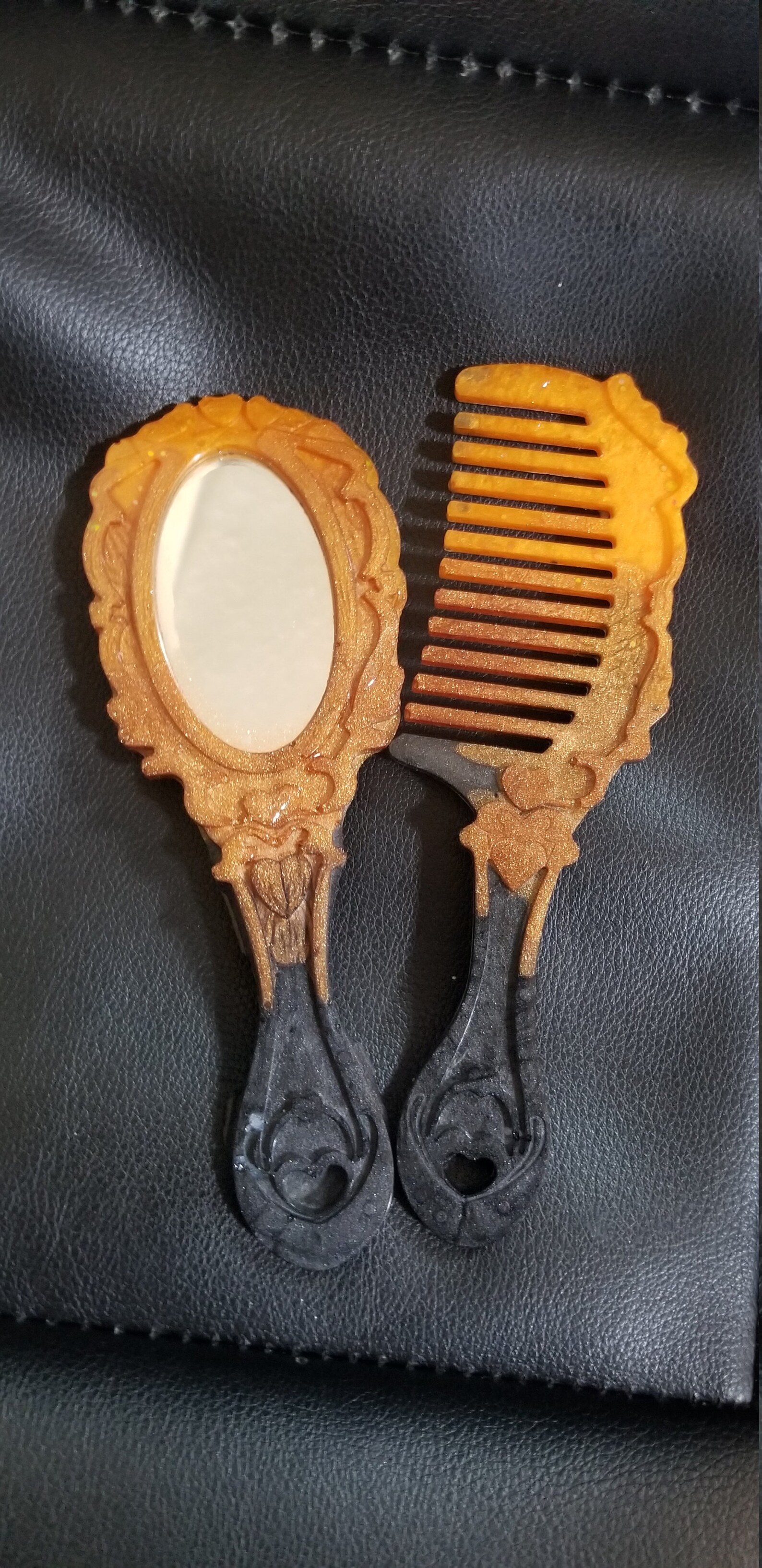 Mirror and comb set Etsy