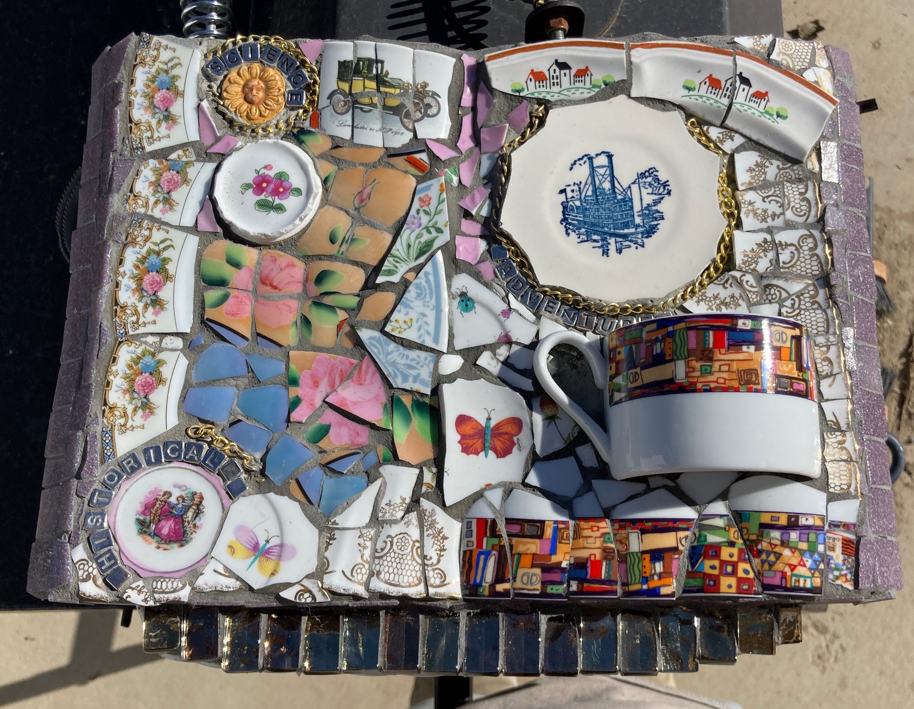 Stained Glass Mosaic Book With Upcycled China Library Art Book ...