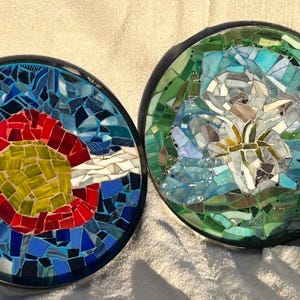 Stained Glass Sun Flower Side Table, Patio Table, Bistro Table, Instapot stand