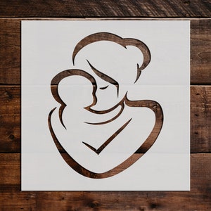 Mother & Baby Stencil - Reusable Mother and Baby Stencil - Art Stencil - DIY Craft Stencil - Painting Stencil - Large Mom and Baby Stencil