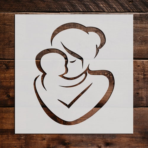 Mother & Baby Stencil Reusable Mother and Baby Stencil Art Etsy