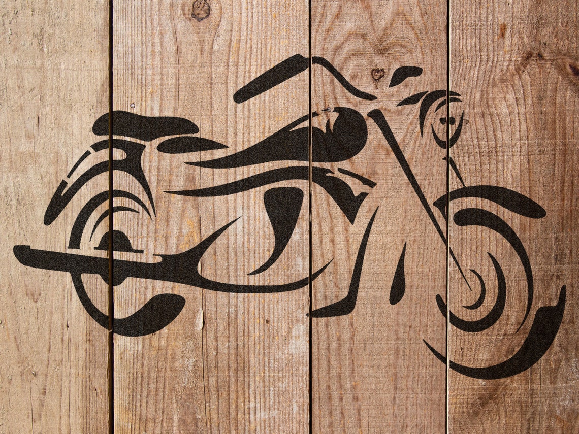 Motorcycle Stencil Reusable Motorcycle Stencil Art Stencil Etsy