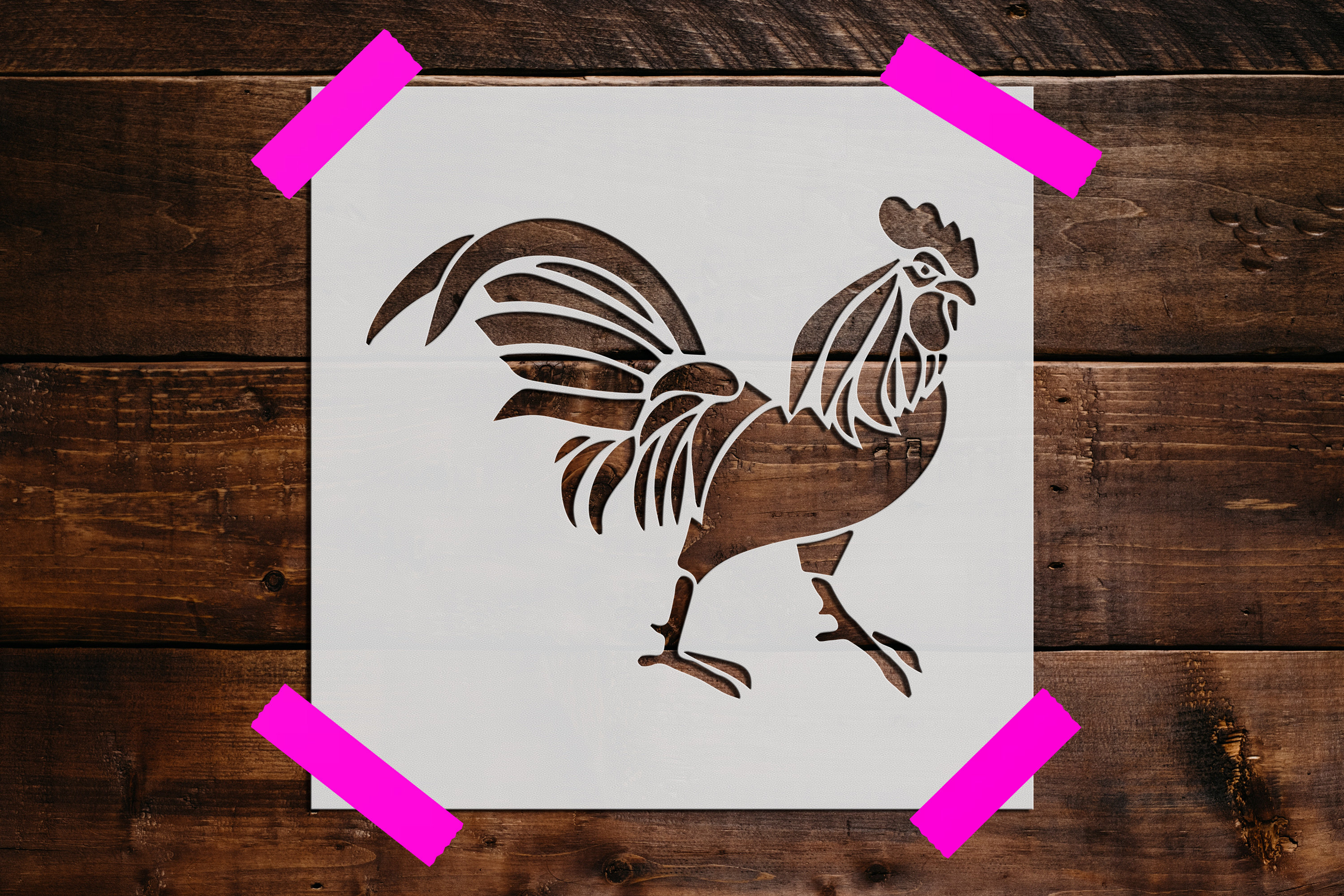 Rooster Stencil, Reusable Rooster Stencil, Art Stencil - DIY Craft Stencil,  Painting Stencil, Rooster, image size:3000x2000