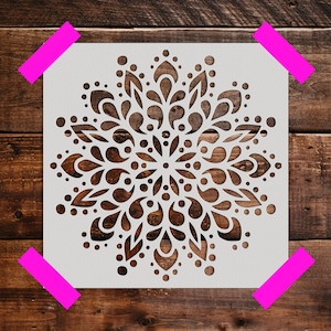 Floral Mandala -Reusable Stencil - Art Stencil - Craft  Stencil - Reusable Large Stencil - Crafting Stencils