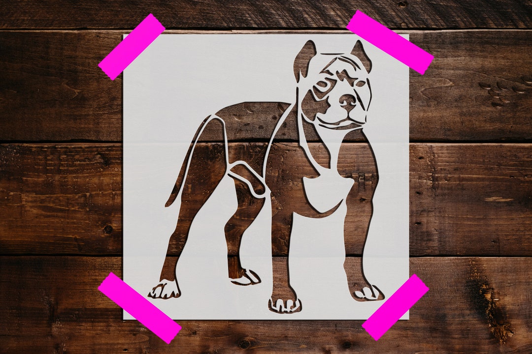Pitbull Stencil, Reusable Pitbull Stencil, Art Stencil - DIY Craft ...