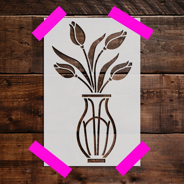 Vase Stencil Drawing Etsy