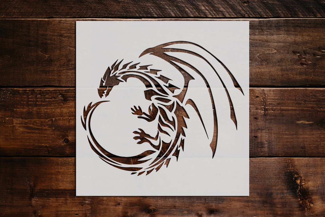 Dragon Stencil Reusable Dragon Stencil DIY Craft Stencil Etsy dragon-stencil-reusable-dragon-stencil-diy-craft-stencil-etsy