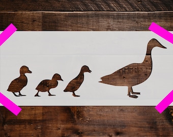 Duck with Hatchlings Stencil - Reusable Duck Stencil -Art Stencil -DIY Craft Stencil - Painting Stencil -Large Duck  Stencil