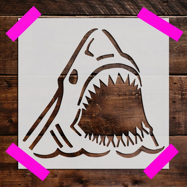 Jaws Stencil, Reusable Jaws Stencil, Art Stencil - DIY Craft Stencil, Painting Stencil, Jaws