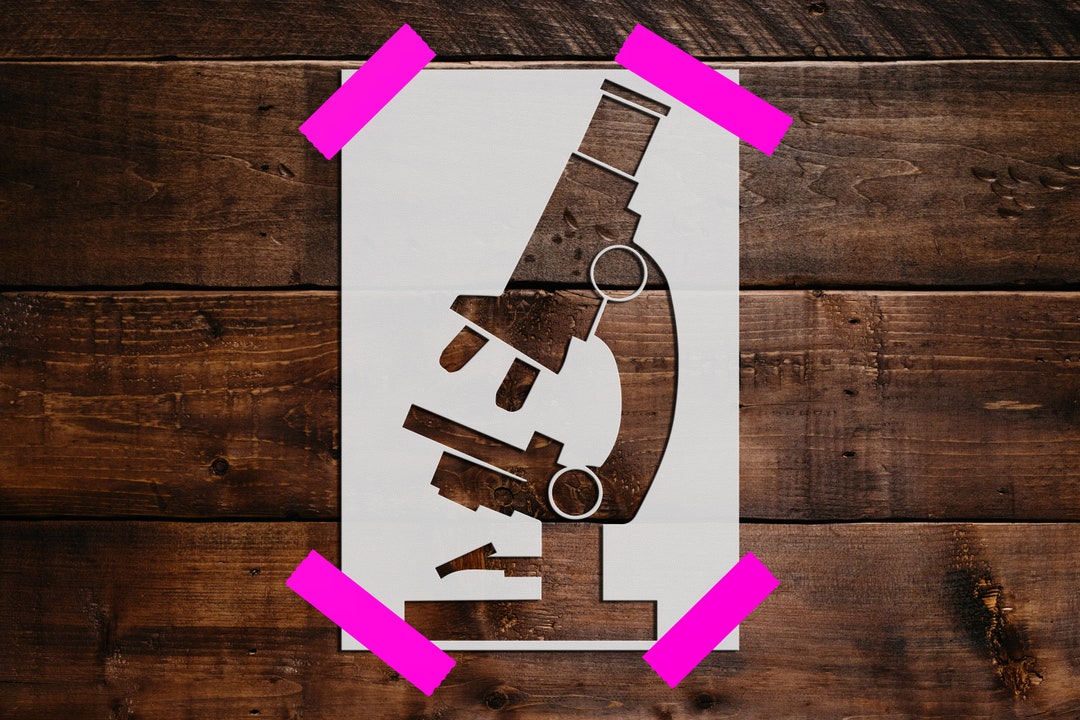 Microscope Stencil Reusable Microscope Stencil DIY Craft Stencil, Large