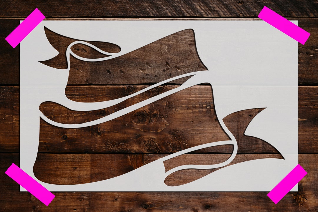Banner Stencil Reusable Banner Stencil Art Stencil DIY Etsy
