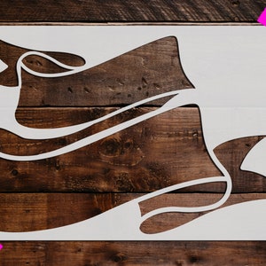 Banner Stencil, Reusable Banner Stencil, Art Stencil, DIY Craft Stencil, Banner Wall Art, Large Stencil