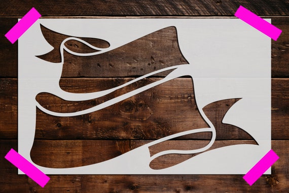 Banner Stencil Reusable Banner Stencil Art Stencil DIY | Etsy