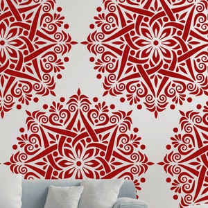 Floral Mandala -Reusable Stencil - Art Stencil - Craft  Stencil - Reusable Large Stencil - Crafting Stencils