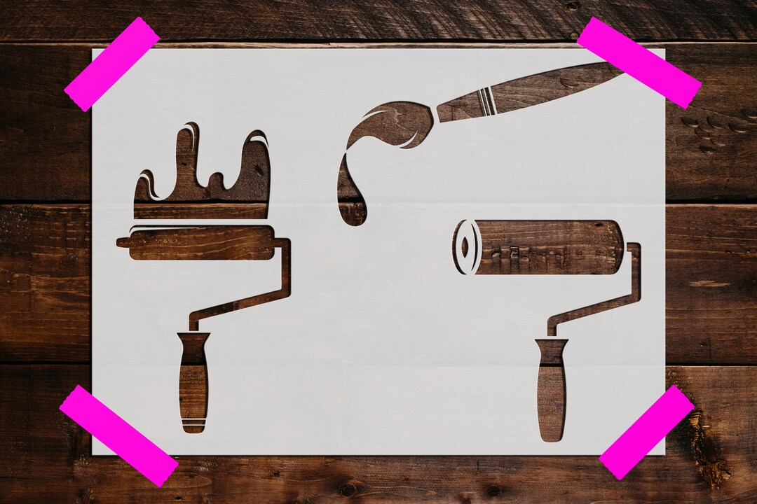 Paint Brushes Stencil, Reusable Paint Brushes Stencil, DIY Craft