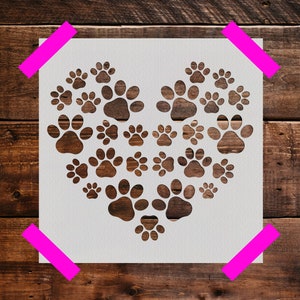 Love and Pet Stencil, Reusable Love and Pet Stencil, Art Stencil, DIY Craft Stencil, Large Love and Pet Stencil, Dog, Cat, Pets