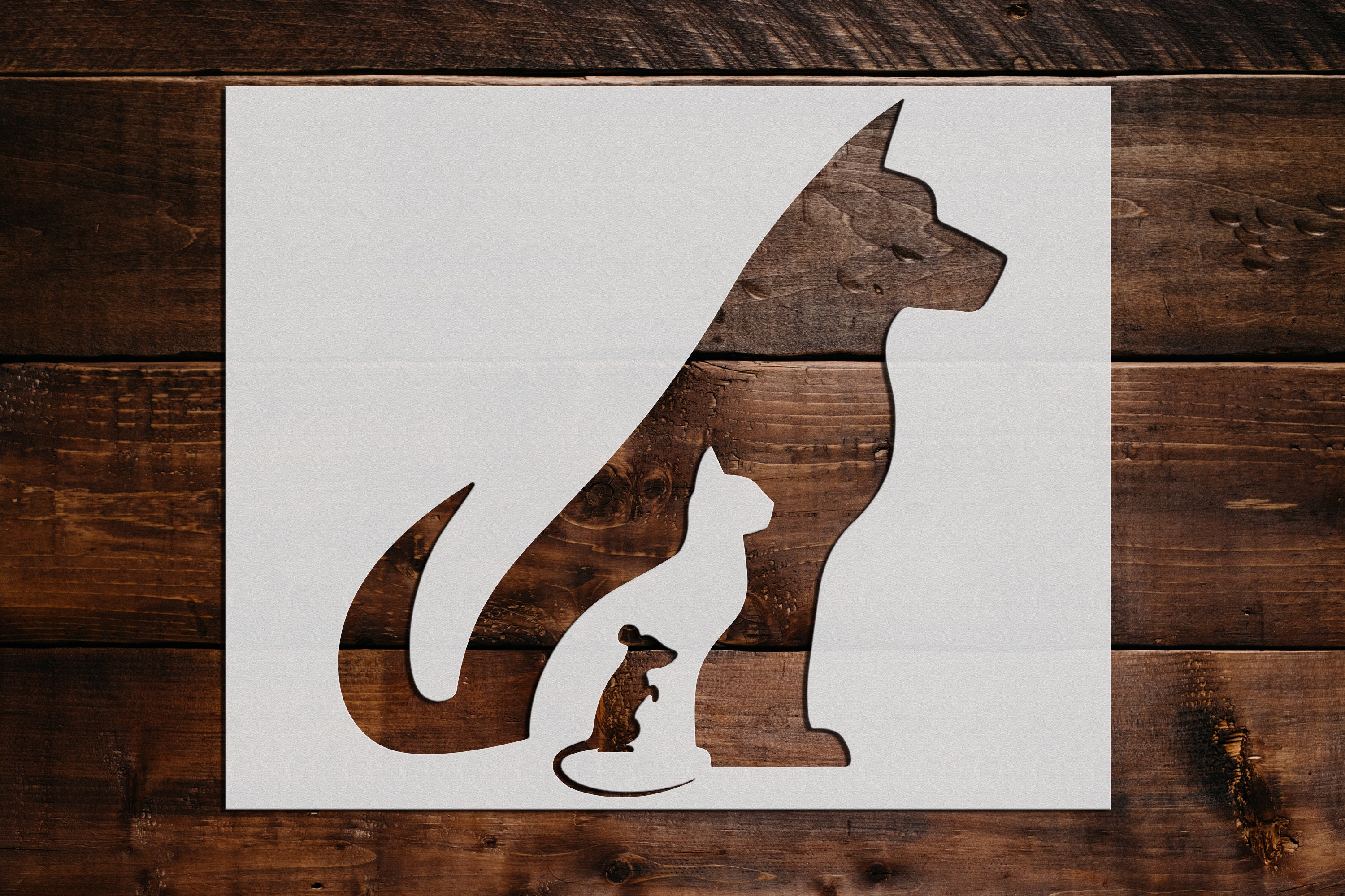 Pochoir Chattes Set N.1 - Pochoir Réutilisable Avec De Nombreuses Chats De Différentes Tailles, Parfait Pour La Peinture