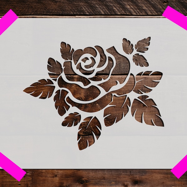 Rose Stencil - Reusable Rose Stencil - Art Stencil - DIY Craft Stencil - Painting Stencil - Large Rose Stencil - Rose Wall Stencil