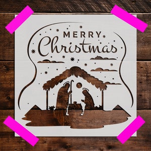 Nativity Scene Stencil, Reusable Nativity Scene Stencil - Craft Stencils -DIY Craft Stencil, Painting Stencil, Nativity Scene Stencils