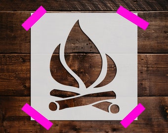 Campfire Stencil, Reusable Campfire Stencil, Art Stencil, DIY Craft Stencil, Large Campfire Stencil, Campfire Wall Stencil