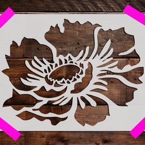 Peony Flower Stencil - Reusable Peony Flower Stencil - Art Stencil - DIY Craft Stencil - Painting Stencil - Large Peony Flower Wall Stencil