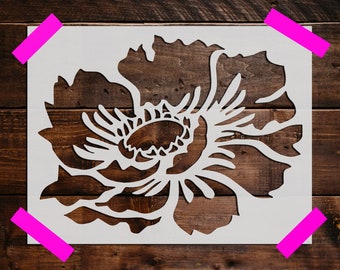 Peony Flower Stencil - Reusable Peony Flower Stencil - Art Stencil - DIY Craft Stencil - Painting Stencil - Large Peony Flower Wall Stencil