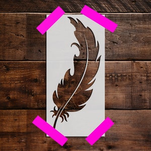 Feather Stencil - Reusable Feather Stencil - DIY Craft Stencil, Painting Stencil, Large Feather Wall Stencil, Feathers