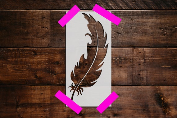 CrafTreat Feather Reusable Home Decor and DIY Stencils, Large Wall Stencils for Painting|Mixed Media |Pattern Stencil |African Stencil 29x23 Inches