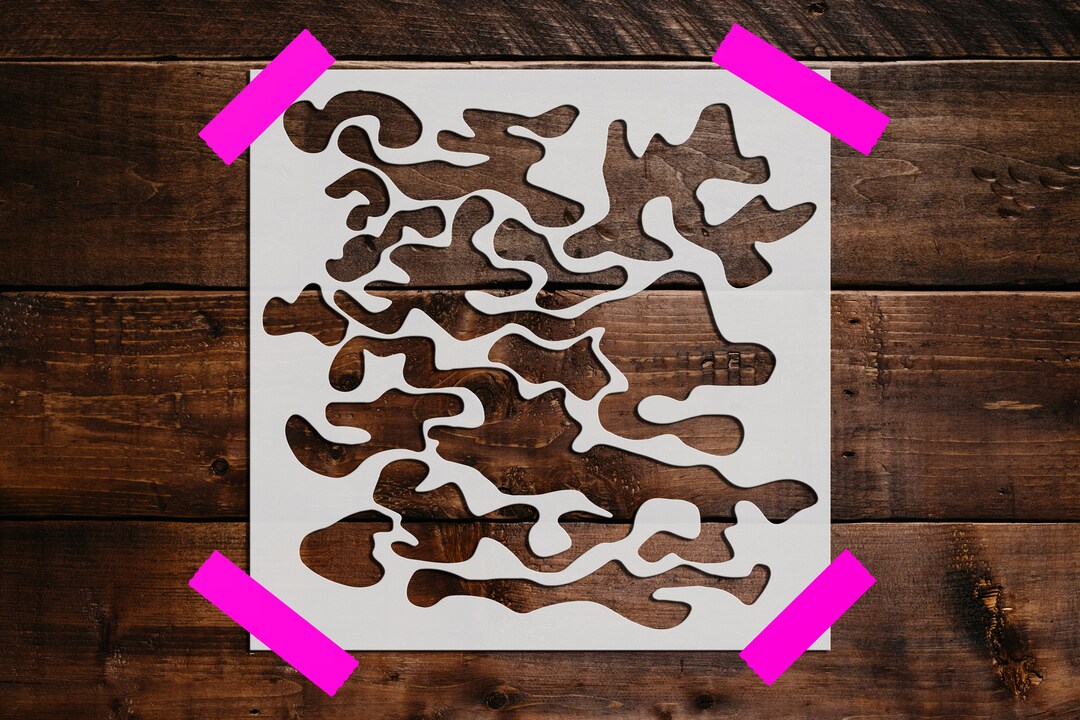 Camo Stencil, Reusable Camo Stencil, Art Stencil DIY Craft Stencil, Painting Stencil, Camouflage
