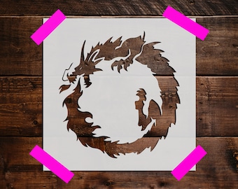 Dragon Circle Stencil, Reusable Dragon Stencil, Art Stencil - DIY Craft Stencil, Painting Stencil, Large Dragon Circle Stencil, Wall Stencil