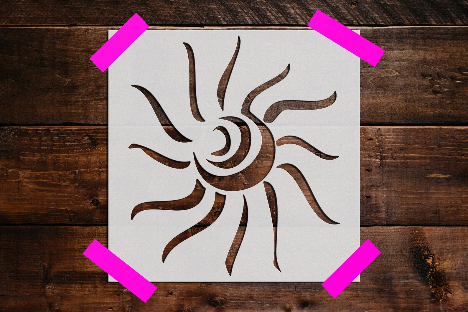 Funky Sun Stencil Reusable Sun Stencil Art Stencil DIY Etsy