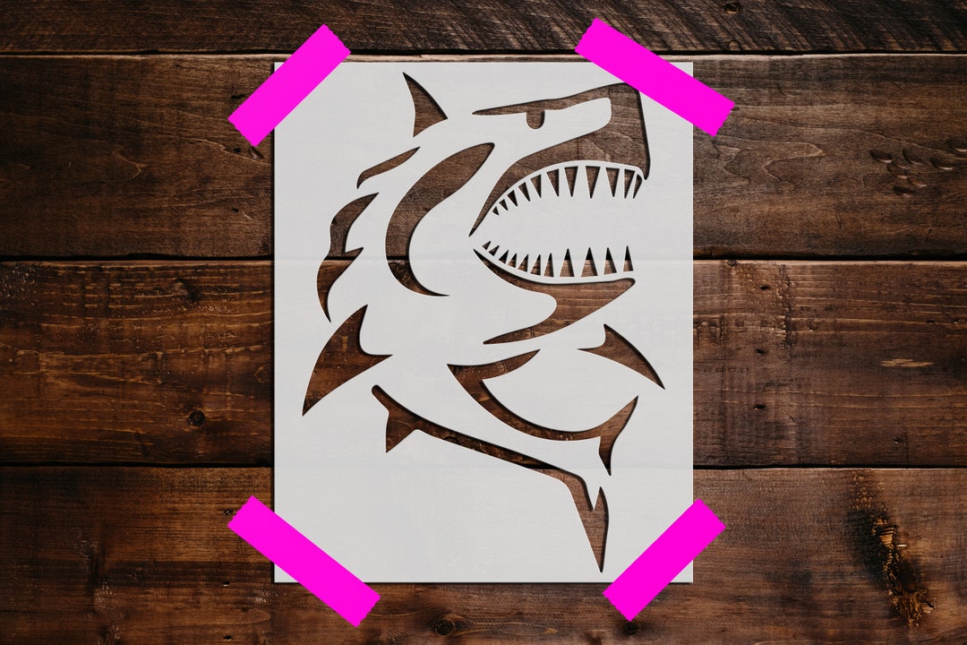 Shark Stencil Reusable Shark Stencil Art Stencil DIY