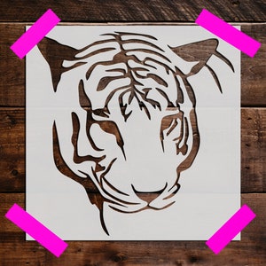 Tiger Stencil, Reusable Tiger Stencil, Art Stencil, DIY Craft Stencil, Tiger Stencil, Tiger Wall Stencil
