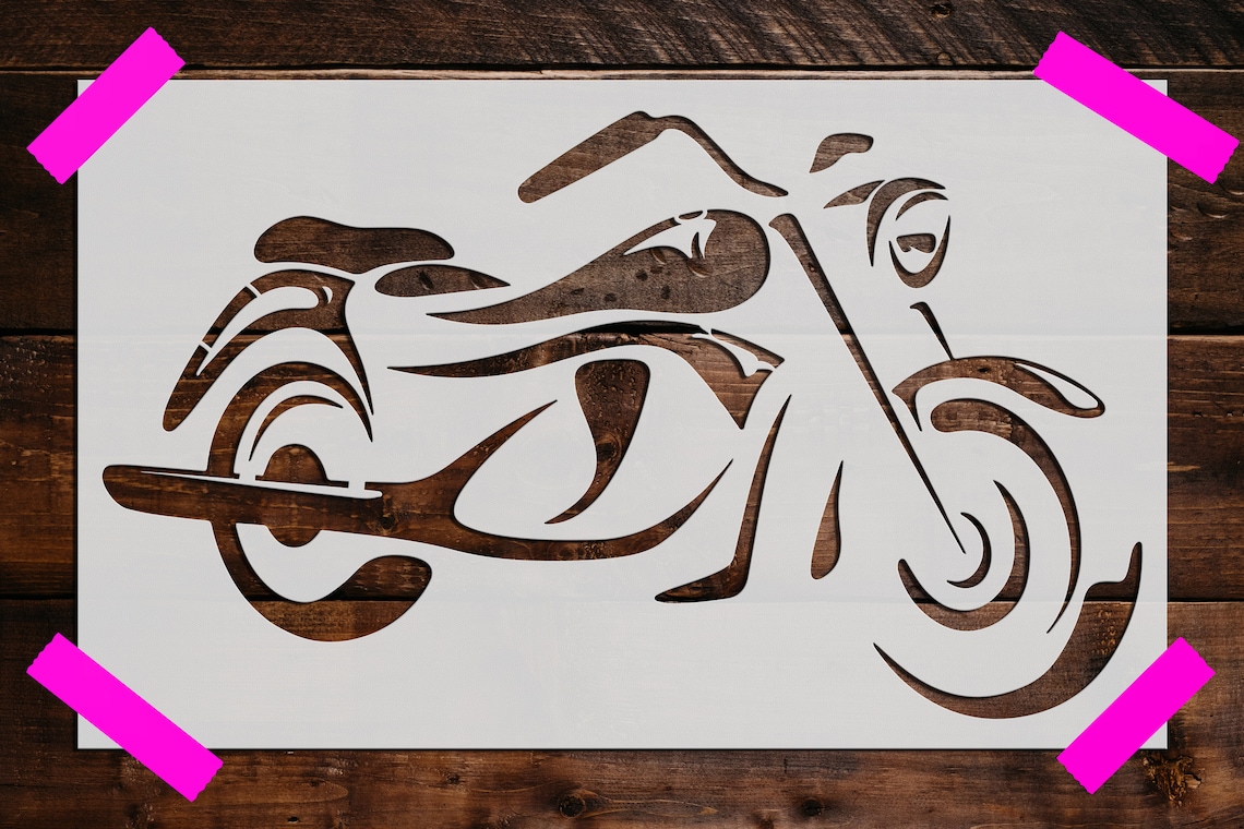 motorcycle-stencil-reusable-motorcycle-stencil-art-stencil-etsy