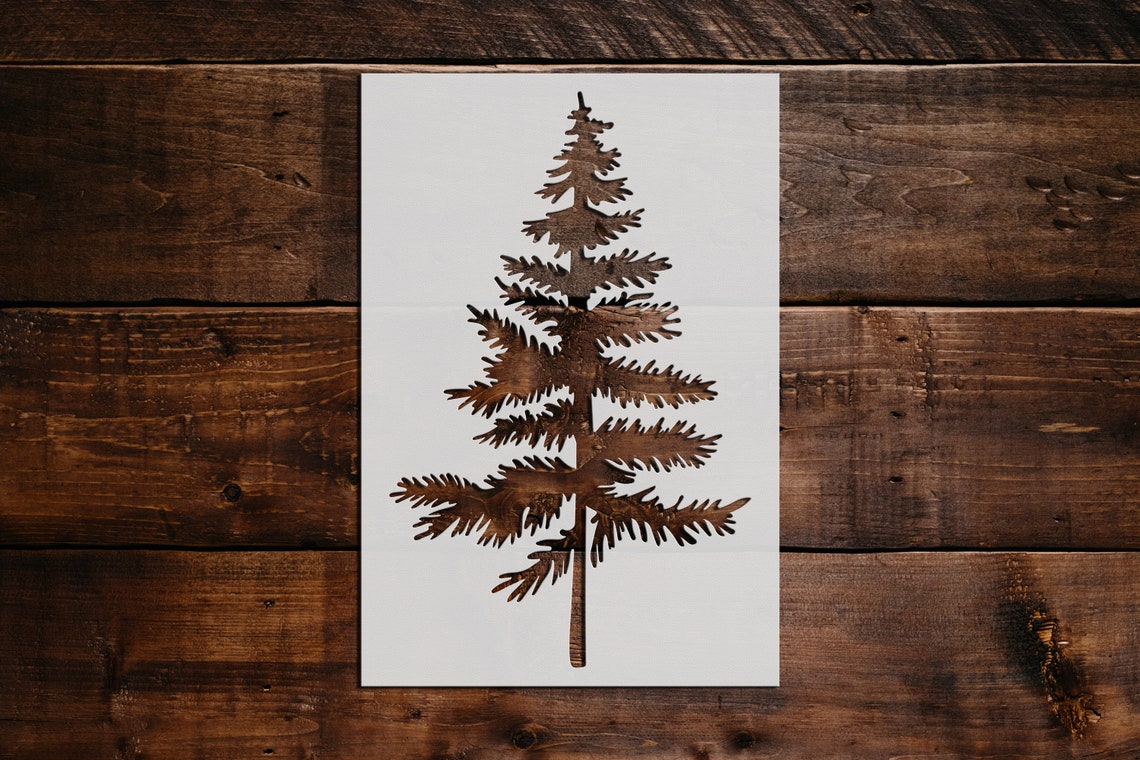 Pine Tree Stencil Reusable Pine Tree Stencil DIY Craft - Etsy
