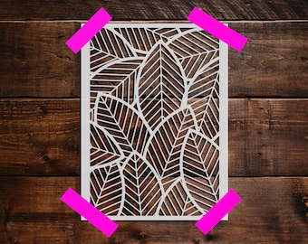 Overall Leaves Stencil - Reusable Overall Leaves Stencil - Art Stencil - DIY Craft Stencil, Large Overall Leaves Wall Stencil