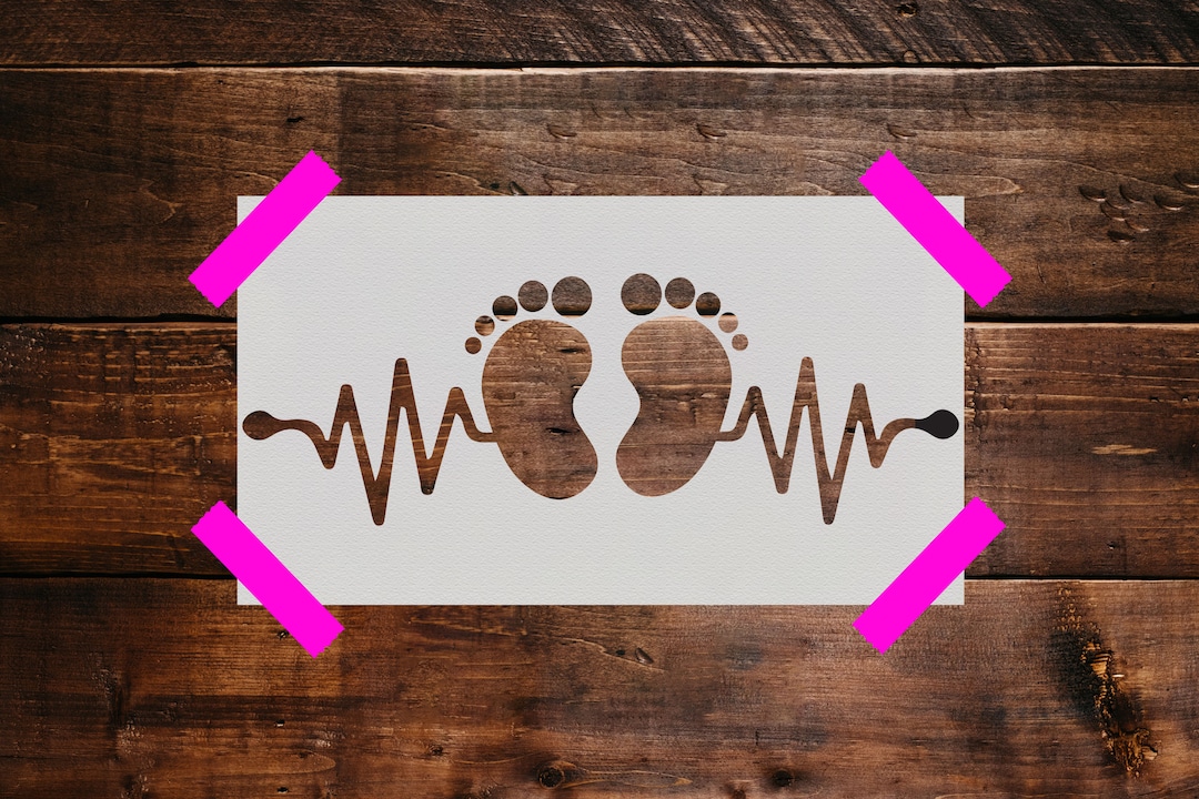Footprint Stencil - Reusable Footprint Stencil - DIY Craft Stencil ...