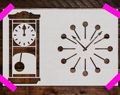 Clocks Stencil, Reusable Clocks Stencil, DIY Craft Stencil, Large Clocks Stencil, Wall Stencil, Clock, Time