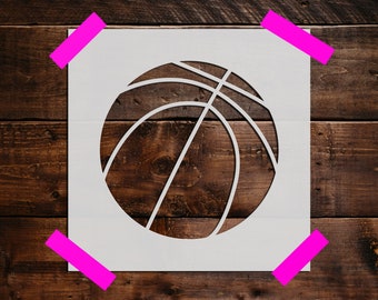 Basketball Stencil, Reusable Basketball Stencil, Art Stencil - DIY Craft Stencil, Painting Stencil, Basketball, Sports