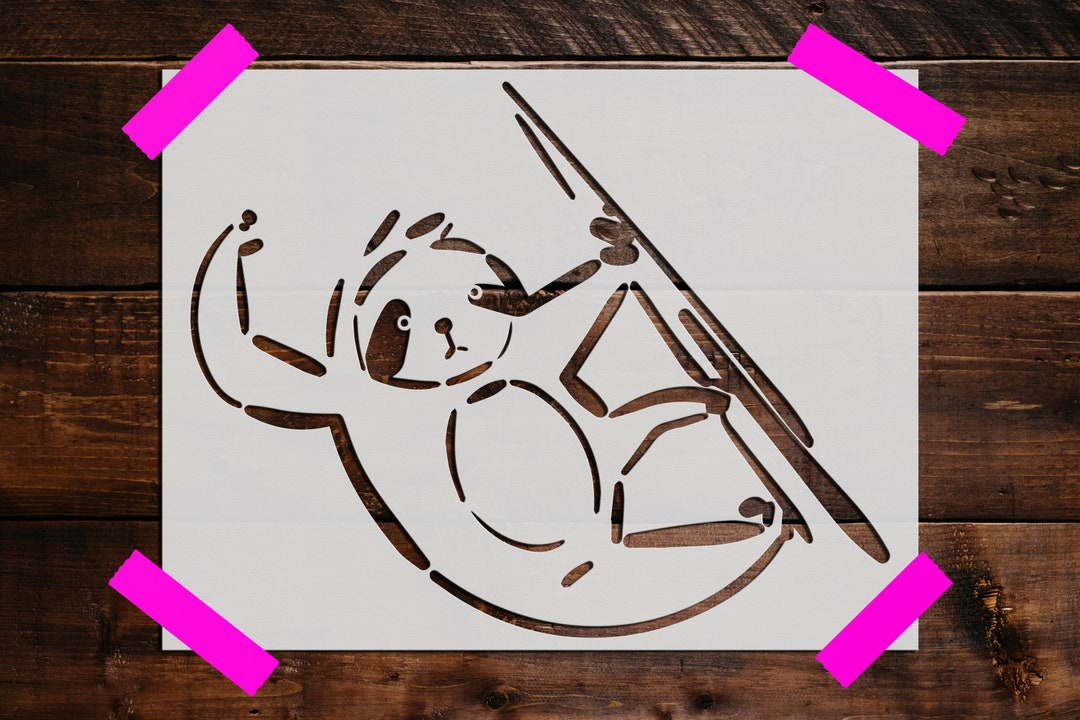 Sloth Hanging on Tree Branch Wall Cookie DIY Craft Reusable Stencil