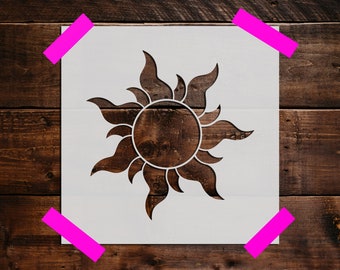 tangled sun stencil etsy