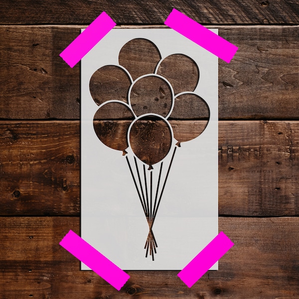 Bunch of Balloons Stencil - Reusable Bunch of Balloons Stencil - Art Stencil - DIY Craft Stencil,  Large Bunch of Balloons Wall Stencil