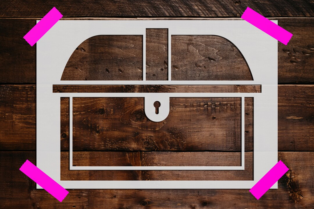 Locked Chest Stencil, Reusable Locked Chest Stencil, Art Stencil, DIY ...