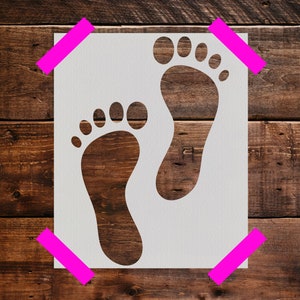 Footprint Stencil - Reusable Footprint  Stencil - Art Stencil - DIY Craft Stencil, Footprint  Wall Stencil