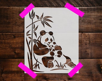 Panda Jungle Bear Animal Mylar Airbrush Painting Wall Art Crafts Stencil one 