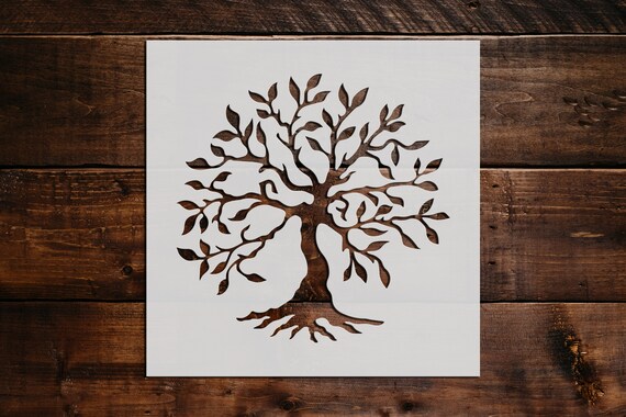 Set De 4 Plantillas Reutilizables De Árbol De La Vida - Tamaños 10x10cm, 15x15cm, 20x20cm, 30x30cm, Material PET, Para Pintar En Madera, Lienzo, Pared Y Manualidades