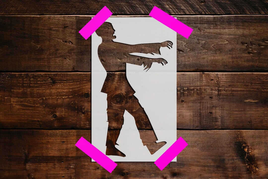 Zombie Stencil, Reusable Zombie Stencil, DIY Craft Stencil, Large ...