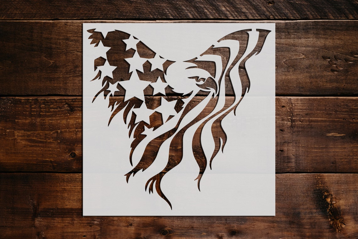 Eagle Flag Reusable Eagle Flag Stencil Art Stencil DIY Etsy eagle-flag-reusable-eagle-flag-stencil-art-stencil-diy-etsy